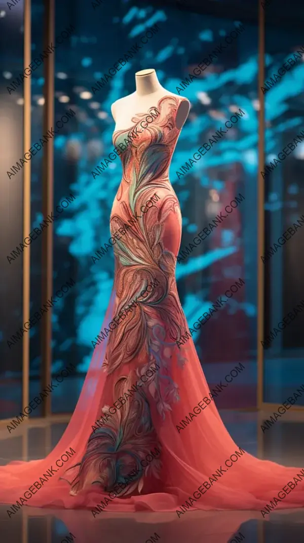 Adorned Silk Gown: Elegance Unveiled on Display