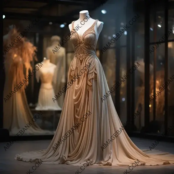 Silk Gown Adorned with Elegance: Showcase Beauty