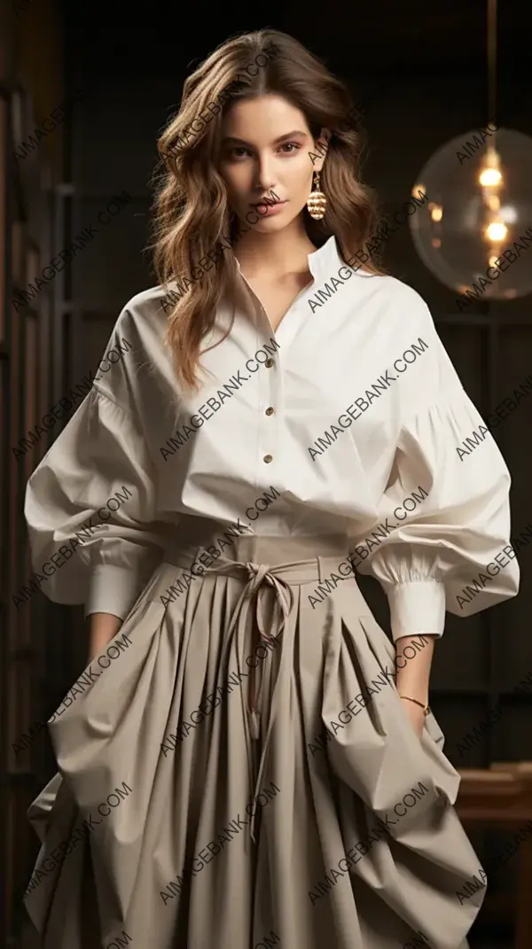 Chic and Fashionable Light-Beige Shirt Dress