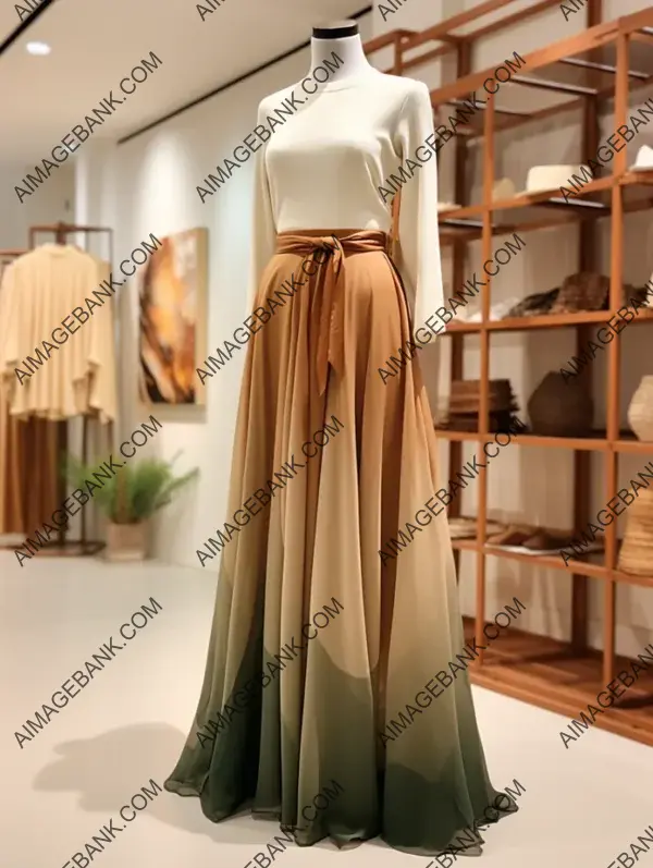 Elegant Brown Skirt Showcased in a Fashionable Store