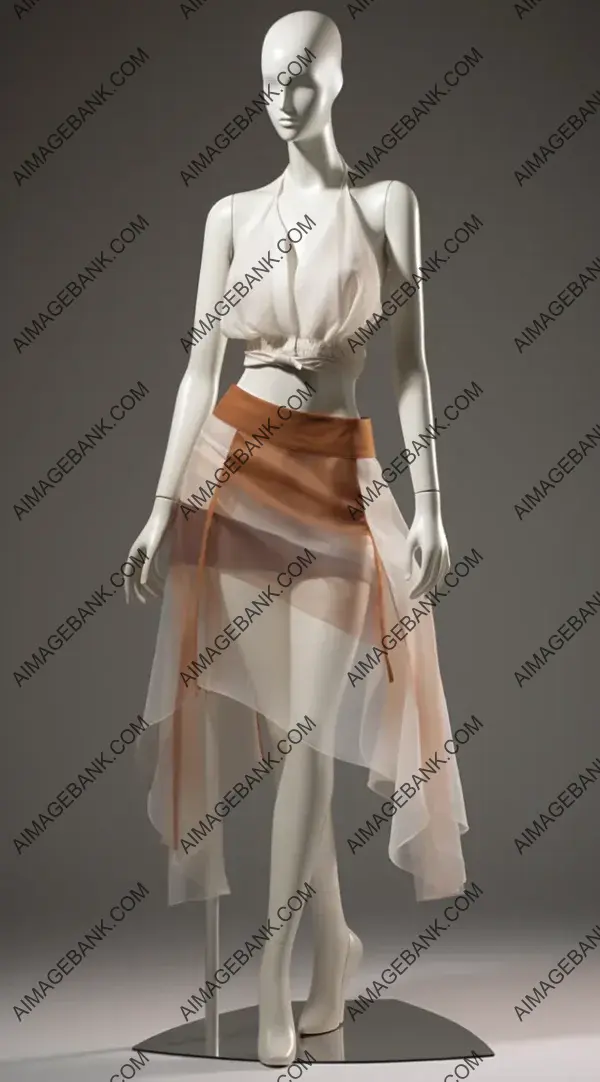 Fashionable Mannequin Display: Skirt and Shirt Ensemble