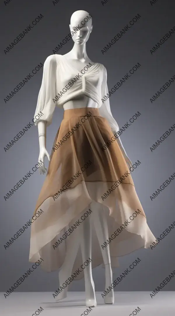 Elegance on Display: Mannequin Wearing Skirt and Shirt