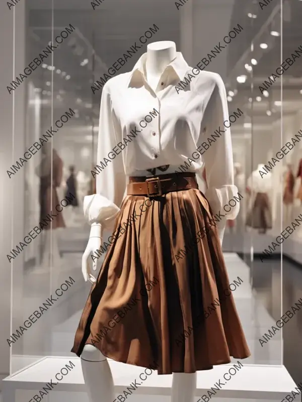 Mannequin Displaying Half-Skirt and Shirt Attire