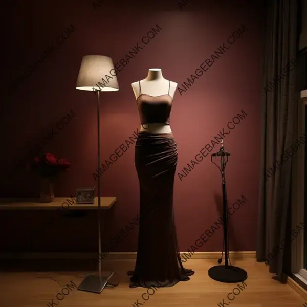 Mannequin Wearing a Classic Black Dress in a Room