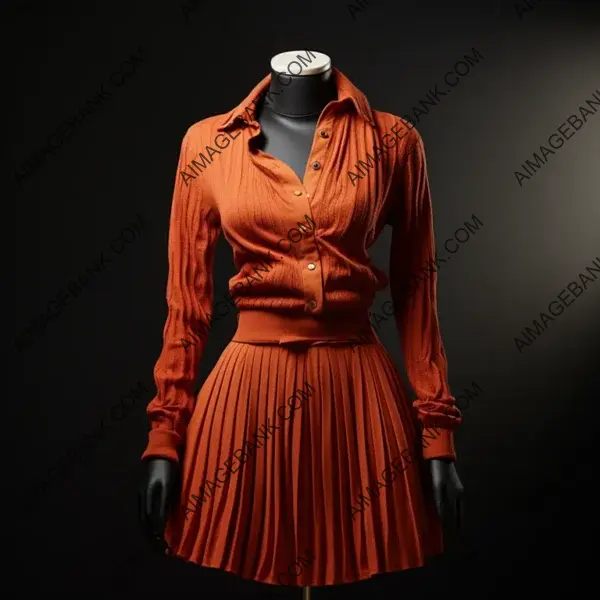 Fashionable Mannequin Displaying Jacket, Sweater, and Skirt