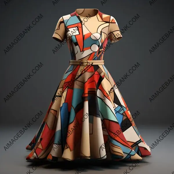 Contemporary Fashion Dress with a Cubist Touch