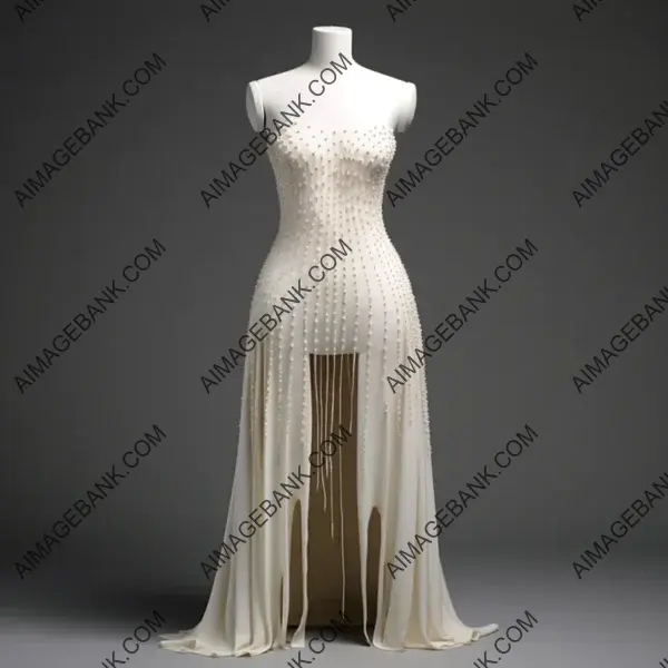 Stunning High Fashion: Mid-Length Haute Couture Dress with Elegance