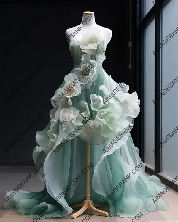 Exquisite Green Floral Gown: Chinese Designer&#8217;s Masterpiece