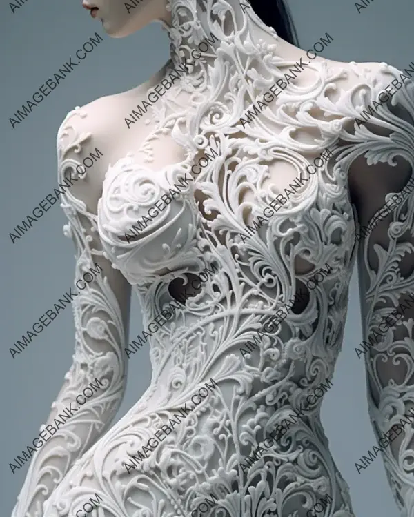 Detailed Image of Photorealistic Haute Couture for Evening Wear