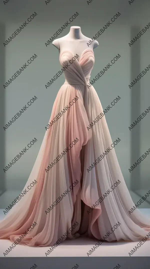 Dreamy Elegance: Silk Chiffon High Fashion Evening Dress