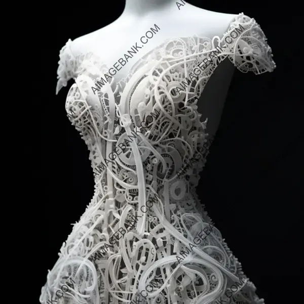 Wedding Dress Crafted with Time-Delay Machinery: High Fashion Evening