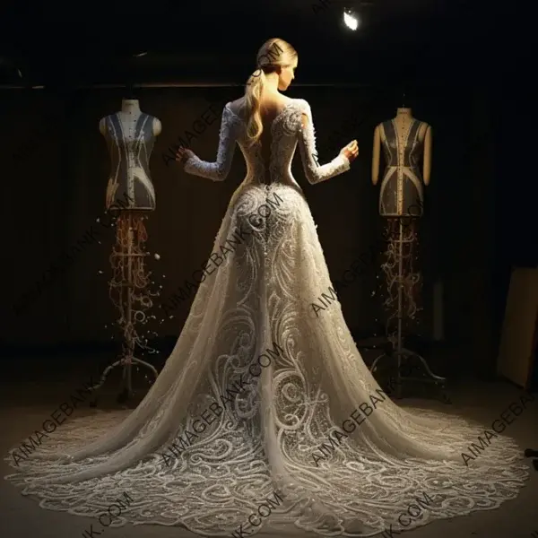 Innovative Wedding Dress: High Fashion Evening with Time-Delay Machinery