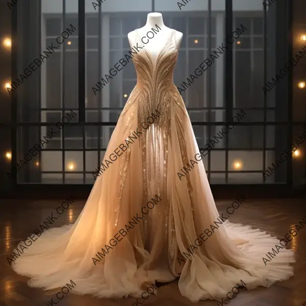 Sheer Elegance: Bride&#8217;s High-End Evening Gown Design