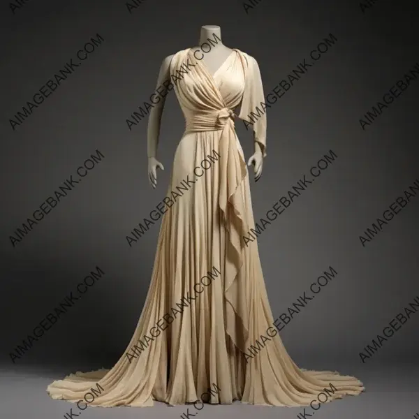 Beige Pleated Wedding Dress: A Vision of Grace