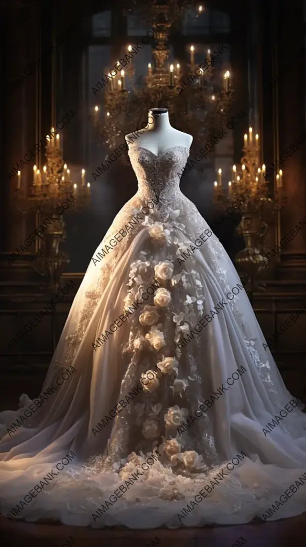 Diamond-Adorned Wedding Dress for the Bride