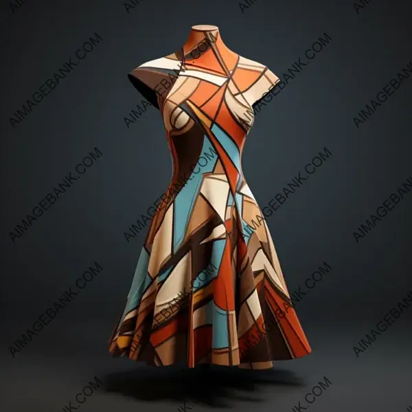 Artistic Cubism Style on Short Haute Couture Dress