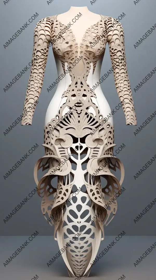 Short Haute Couture Dress: Evocative and Detailed