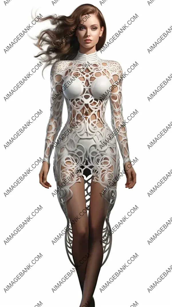 Evocative and Detailed Short Stylish Haute Couture Dress