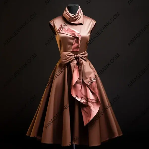 Brown Dress with Pink Details: Short Haute Couture