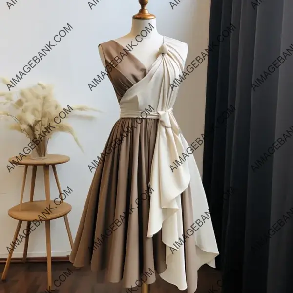 Modern 2023 Haute Couture Short Marron Beige Dress