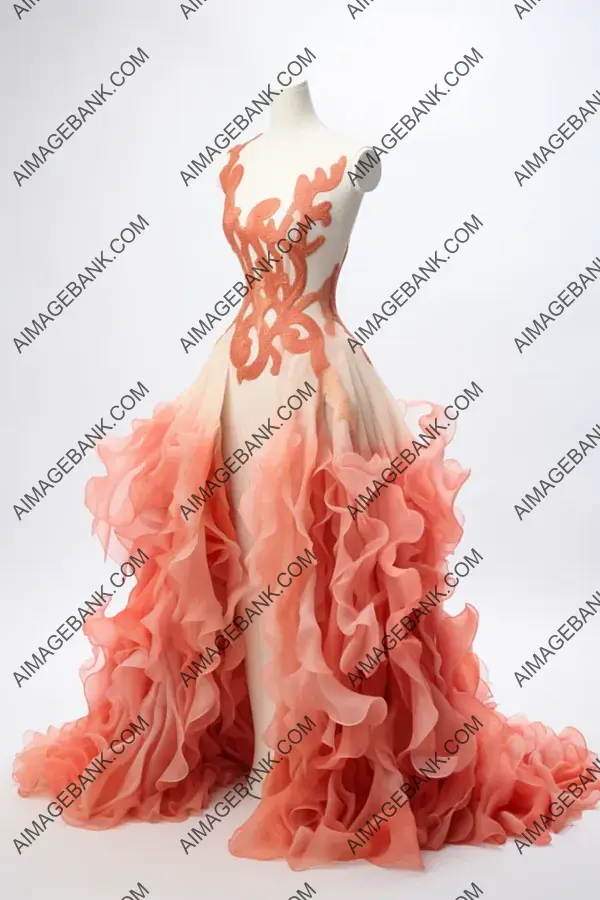 Short Haute Couture Dress: Sea Coral Inspiration