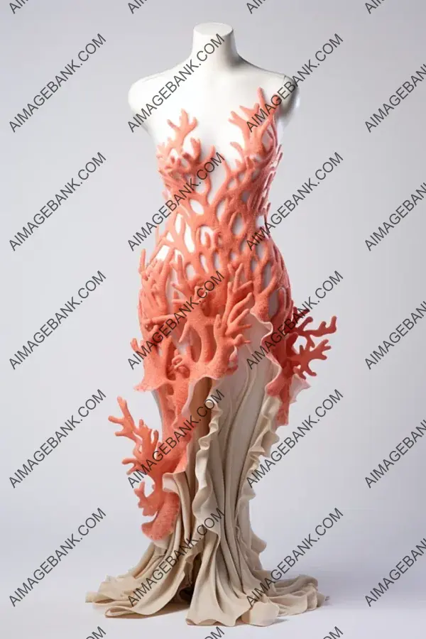 Short Haute Couture Dress: Sea Coral Influence