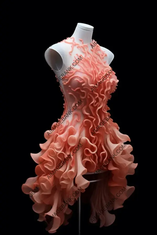 Haute Couture Short Dress Inspired by Sea Coral