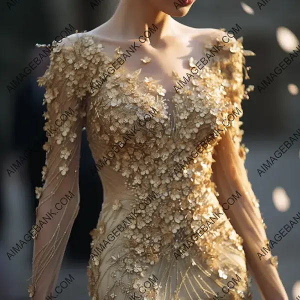 Swarovski Elements on High Fashion Evening Dress