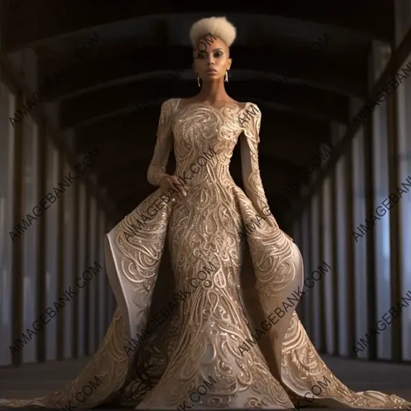 Long Haute Couture Evening Dress: High Fashion