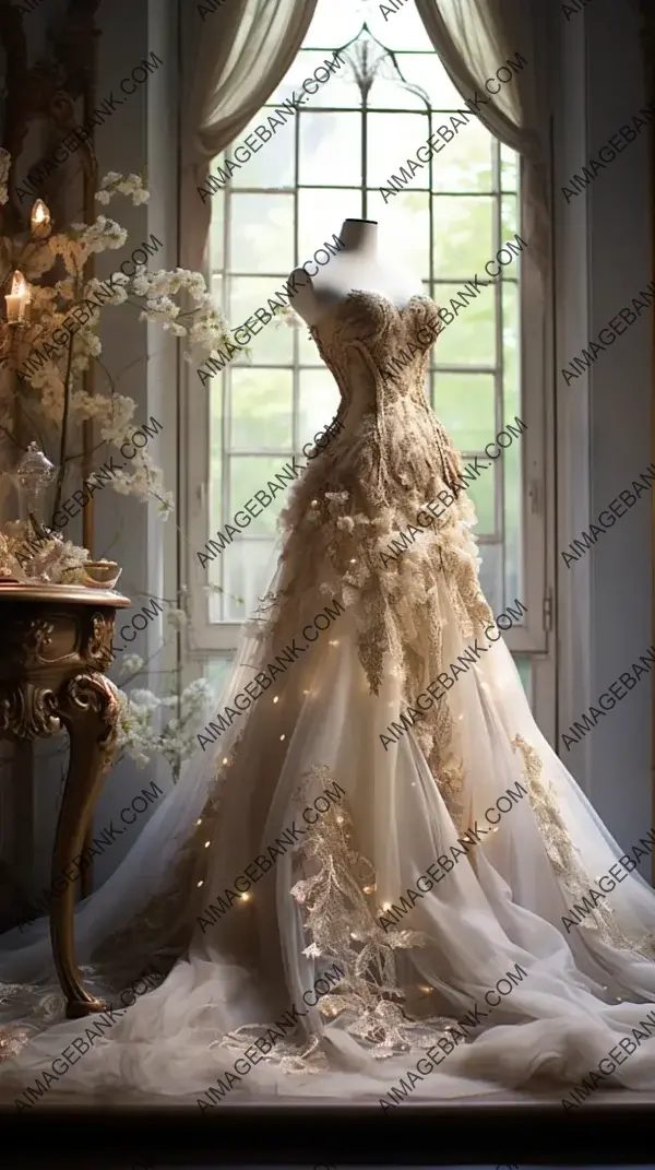 Fantasy Haute Couture Gown with Exquisite Embroidery