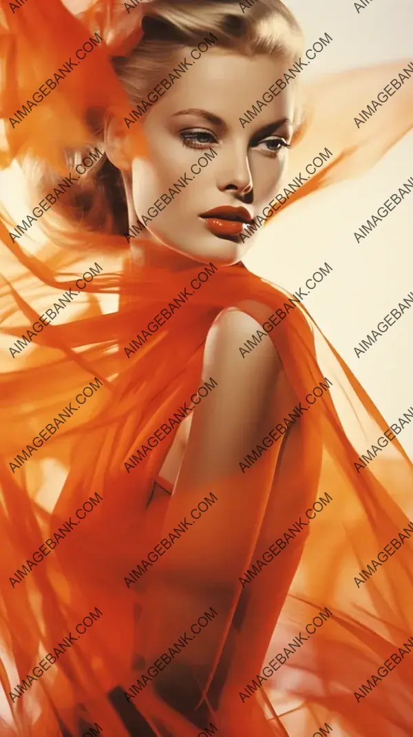 Elegance in Double Exposure: Lillian&#8217;s Enchanting Orange Gown