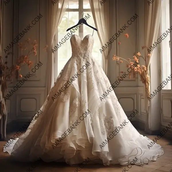 Capturing Elegance: A Photograph Showcasing a Sophisticated Wedding Dress