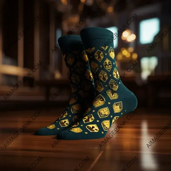 Elevate Your Style with Gold Luxury Poker Pattern Socks