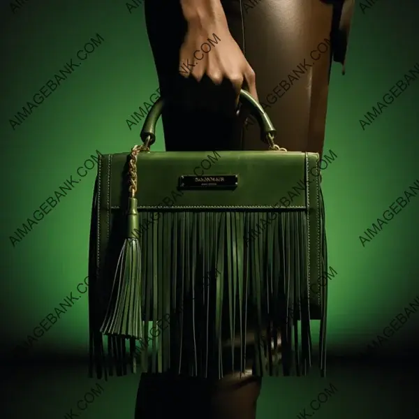 Sleek Leather Bag with Fringe Detail