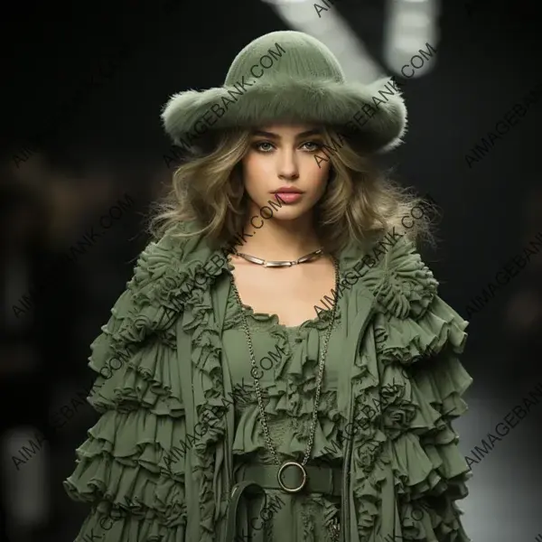 Elegant Irish Model in Green Soft Fashion