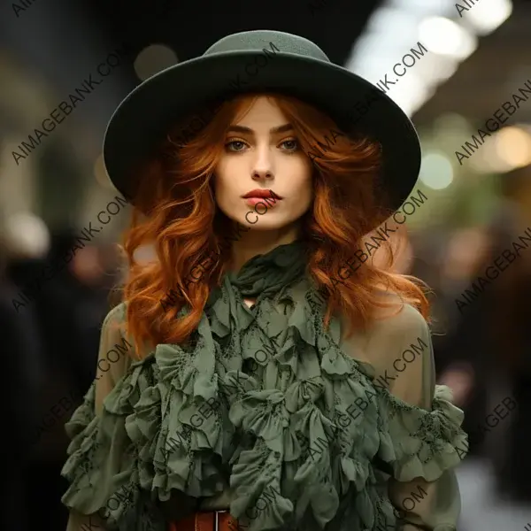 Stylish Irish Model in Green Soft Look