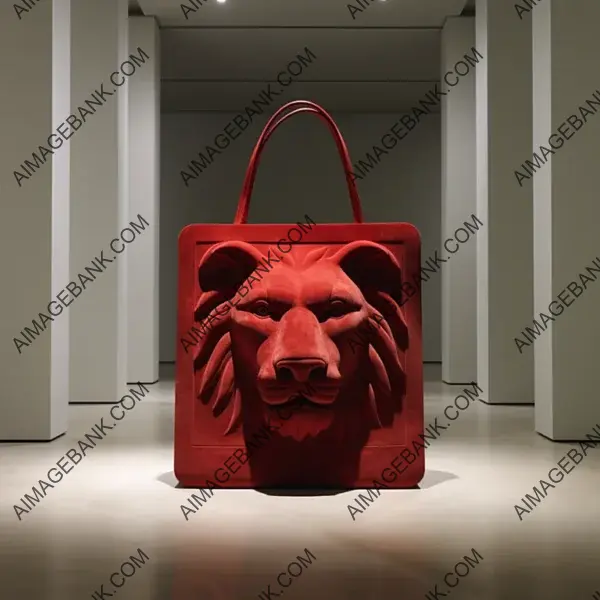 Suede Bag with a Regal Lion Motif by Donald Judd