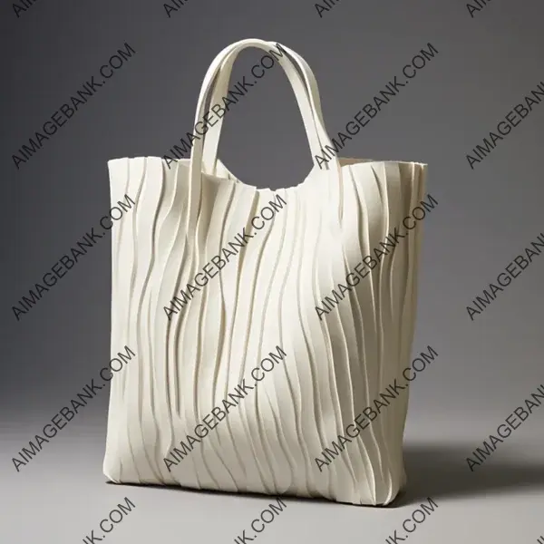 White Tote Bag with Vertical Slots by Lucio Fontana