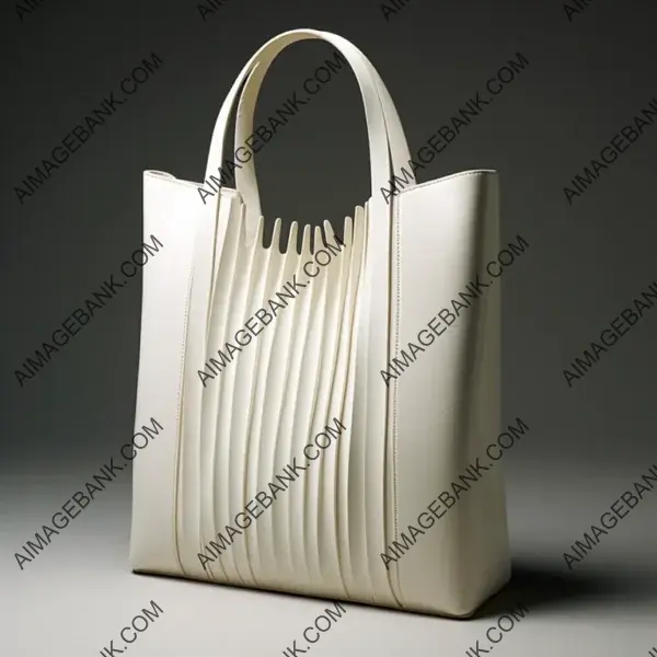 White Tote Bag Featuring Vertical Slots by Lucio Fontana