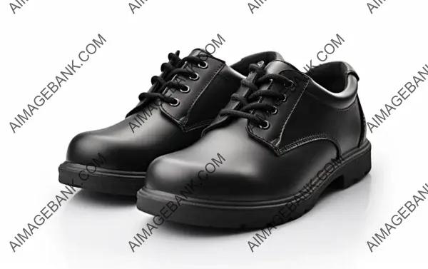 Timeless Black Leather School Shoes Isolated on White