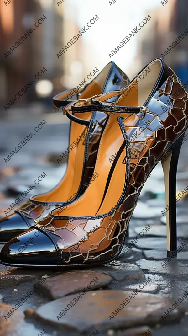 Elegance in Motion: Hyper-Realistic Photo of Falling Heels