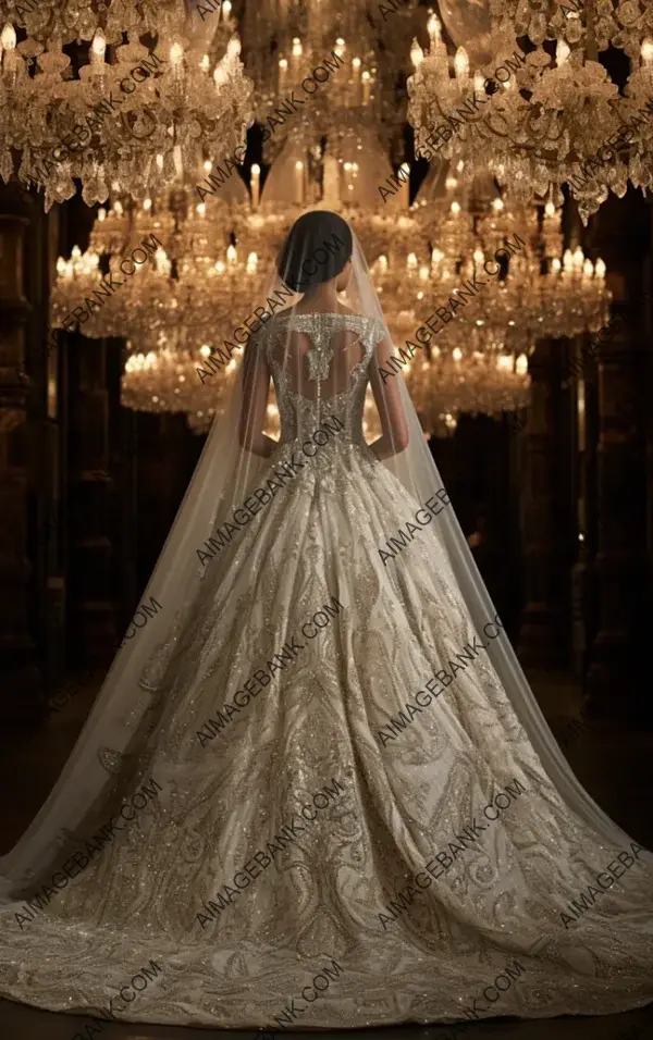 Bride in Naeem Khan&#8217;s Opulent Wedding Gown: A Glamorous Affair