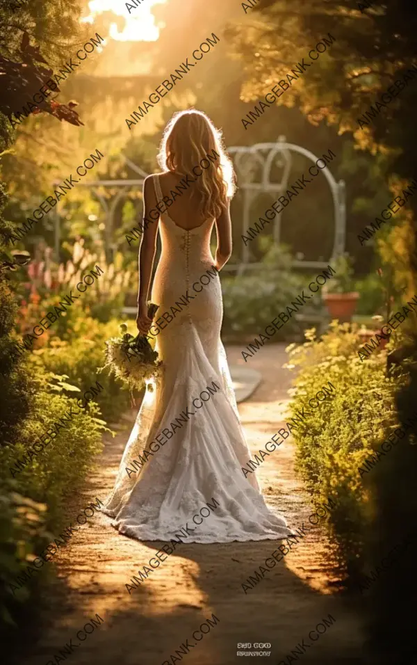 Stunning Bride in Gorgeous Wedding Dress: Picture Perfect