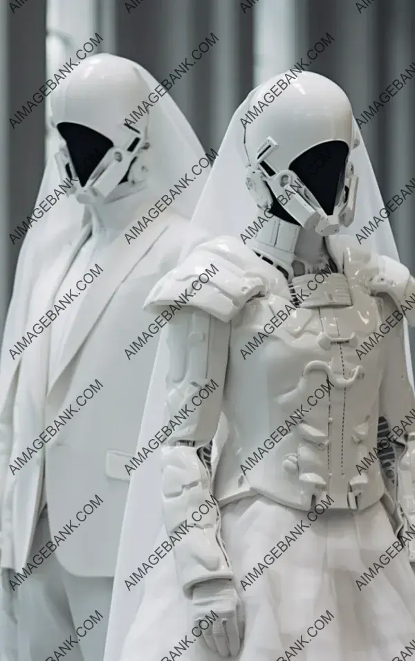 Bride in Aitor Throup&#8217;s Innovative Wedding Attire