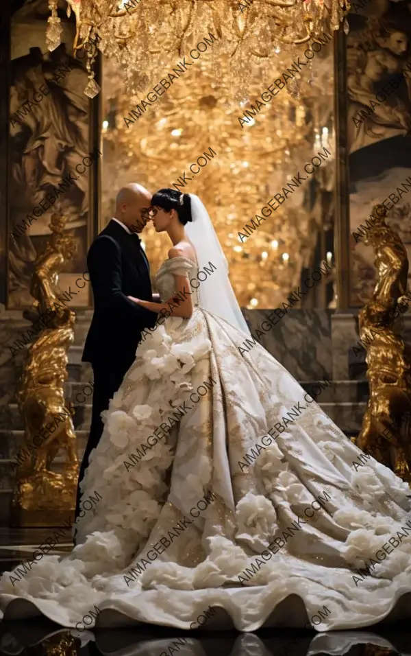 Oscar de la Renta and Christian Louboutin&#8217;s Bridal Beauty: Opulent Wedding Dress