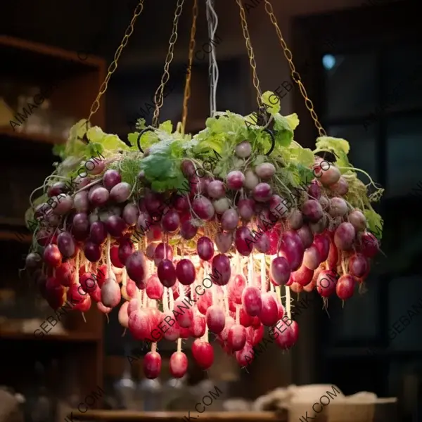 Radish Chandelier Culinary Art &#8211; Moody Warm-Toned Creation