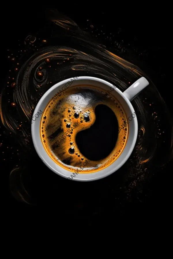 Steaming Coffee Cup &#8211; Hyper-Realistic Photography on Black