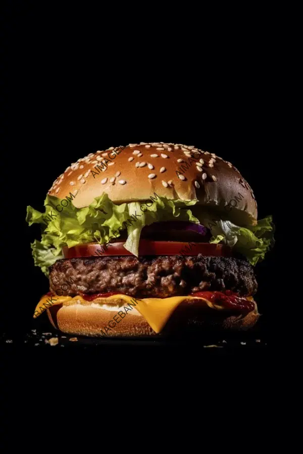 Tempting Burger Delight &#8211; Hyper-Realistic Hamburger