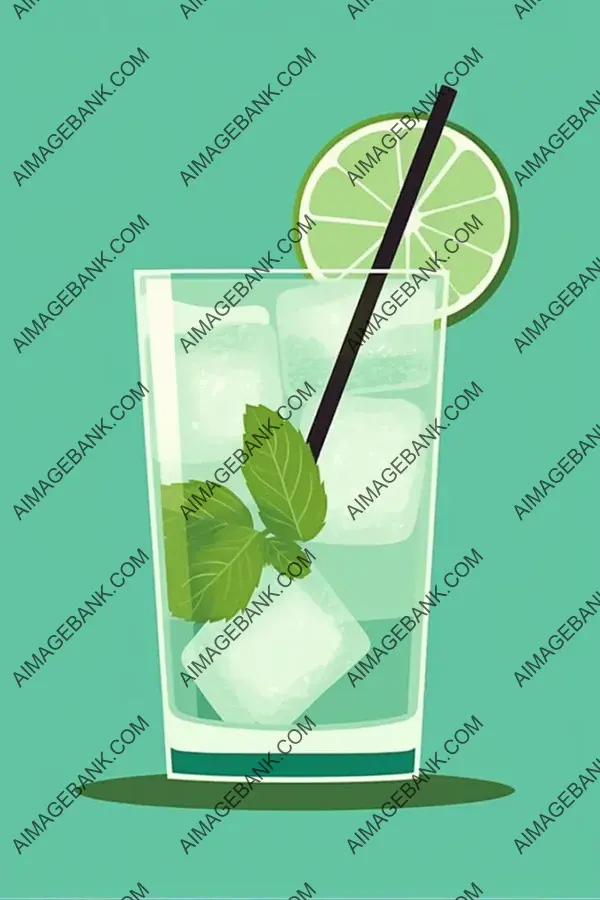 Minimalist Poster Print &#8211; Mojito Delight