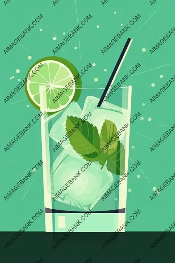 Mojito Delight in Minimalist Poster Print